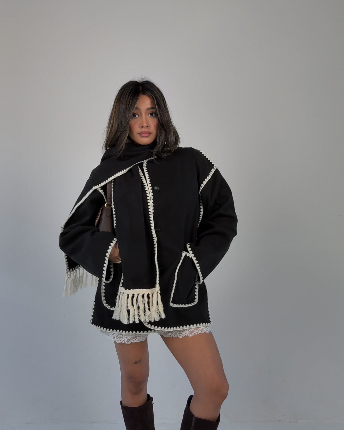 Contrast Stitch Coat