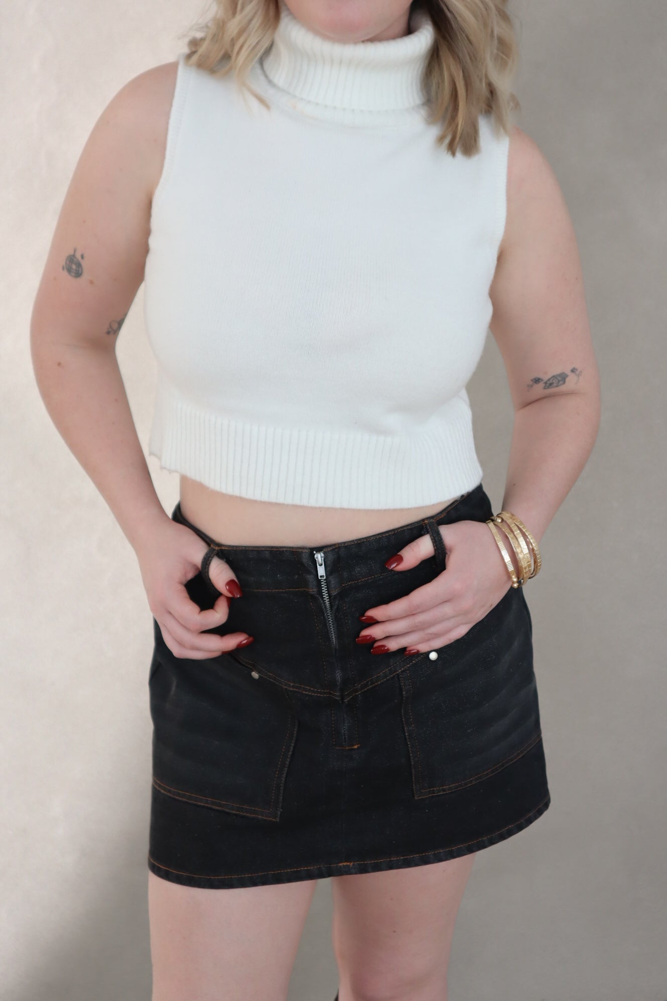 Addie Mid-rise Denim Skirt