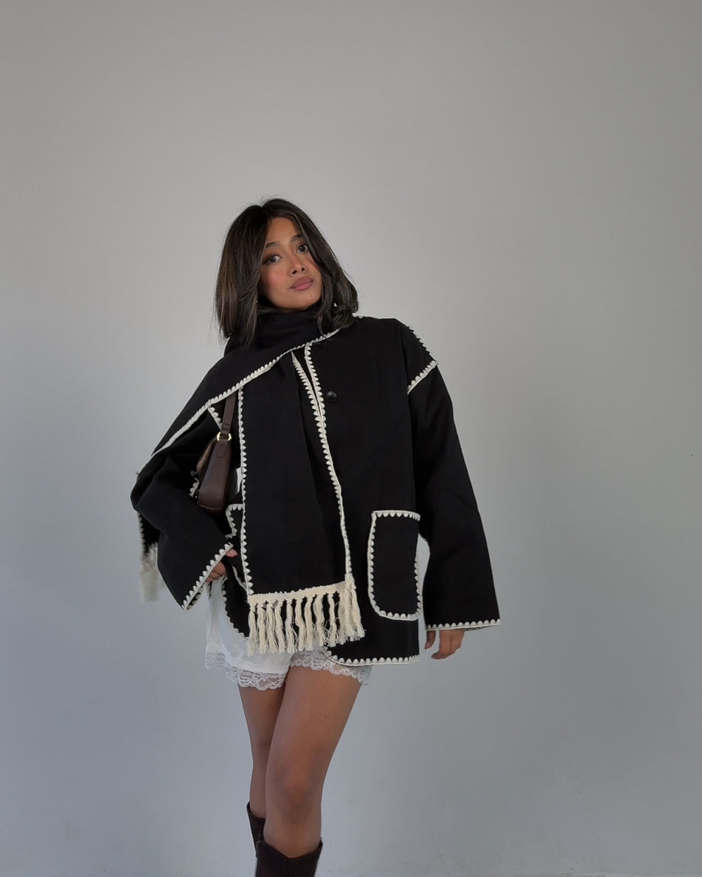 Contrast Stitch Coat