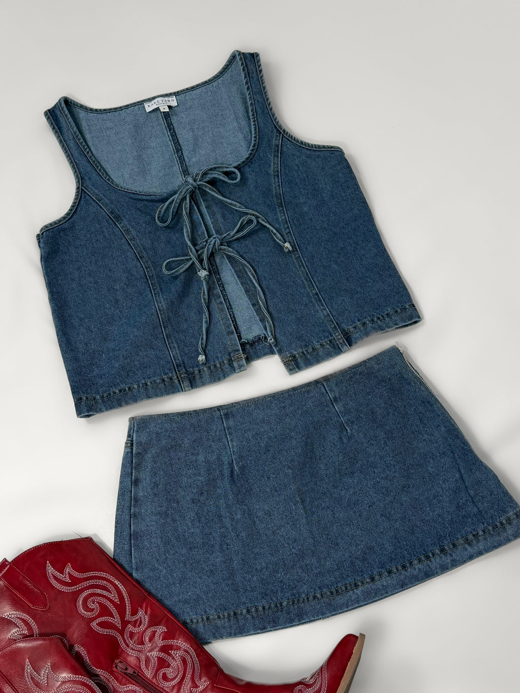Varsity Denim Skirt