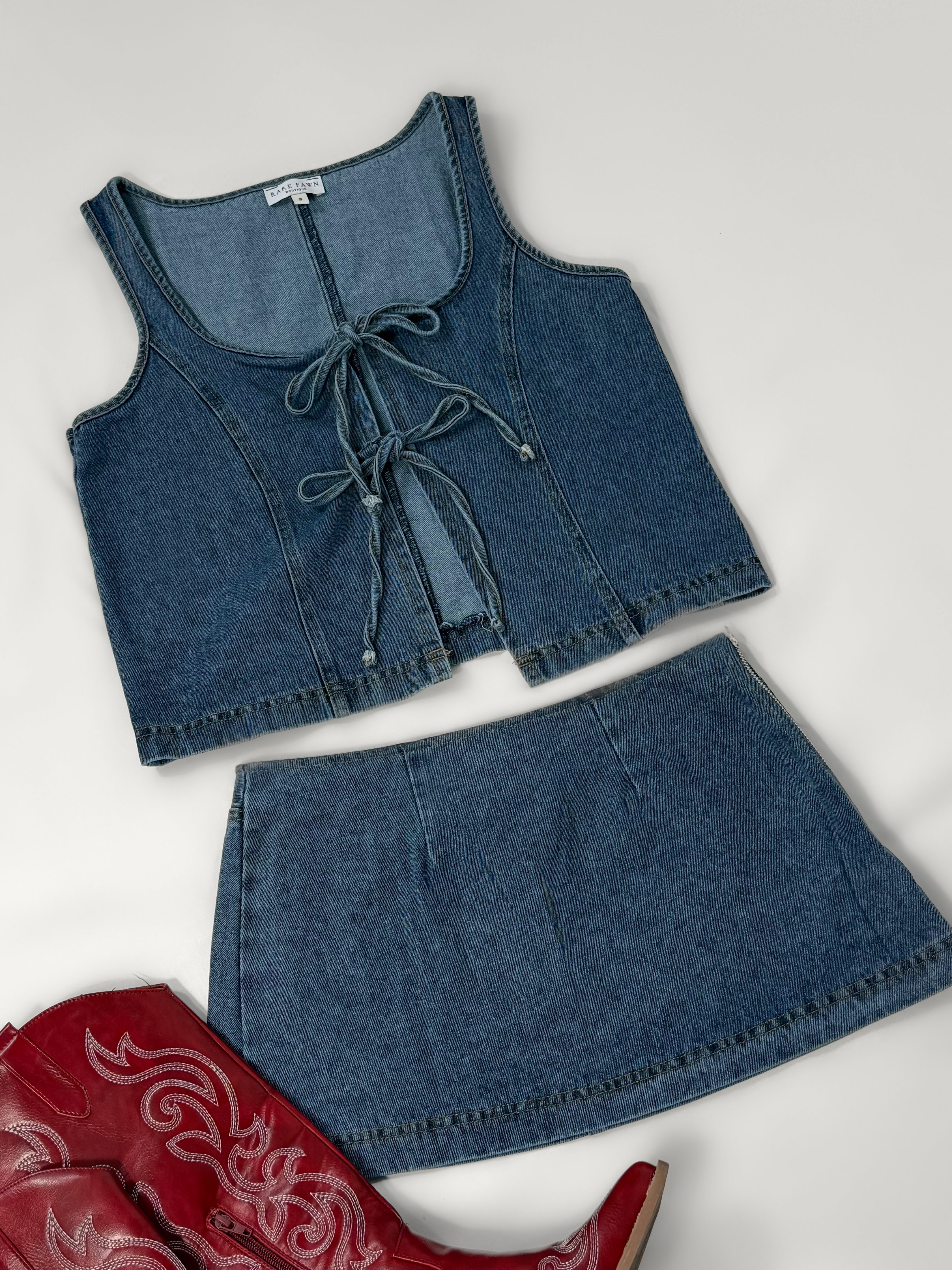 Varsity Denim Skirt